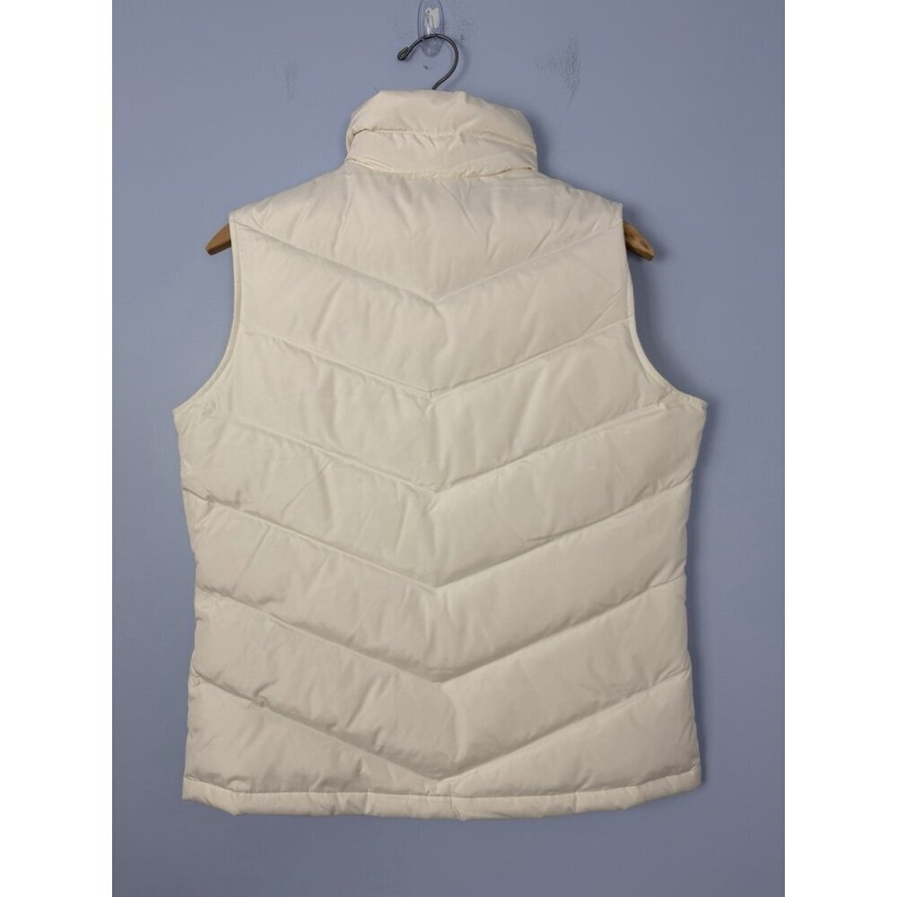 Lands’ End Ivory Down Filled Puffer Vest Women's Size S 6-8 Quilted - Picture 2 of 9